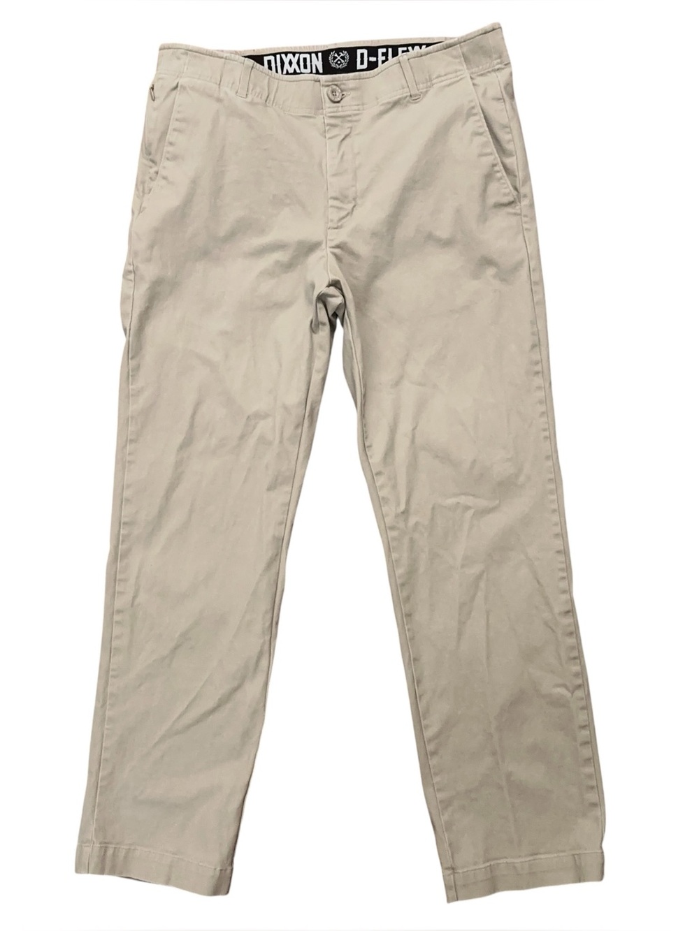 Dixxon Flannel D-Flex Pants Mens Size 36x30 Chino Stretch Zip Pocket Beige